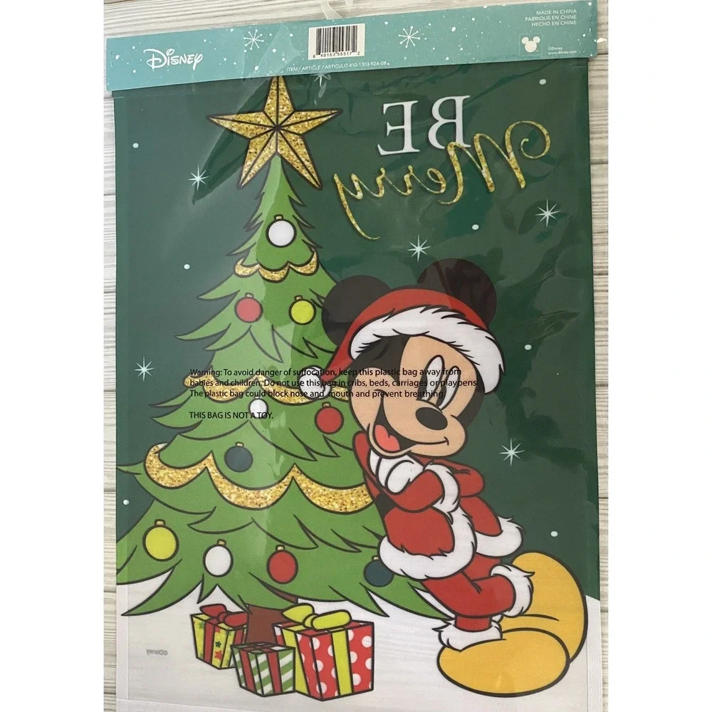 New Disney Mickey Mouse Santa Be Merry Christmas Garden Flag 12.5